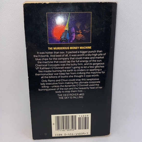 The Destroyer #63 The Sky is Falling Warren Murphy & Richard Sapir 1986 Signet - Picture 3 of 10